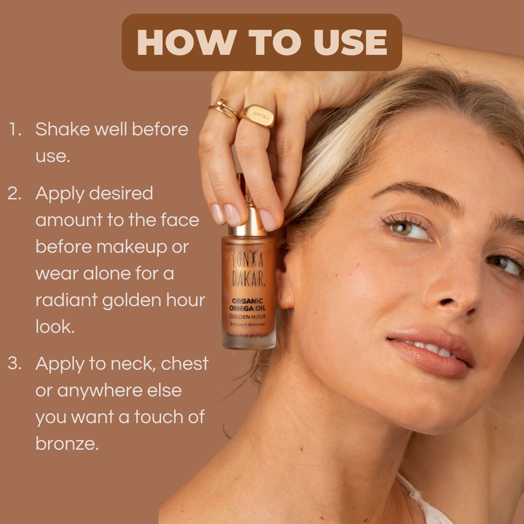 To use Golden Hour, shake well and apply to clean face before makeup