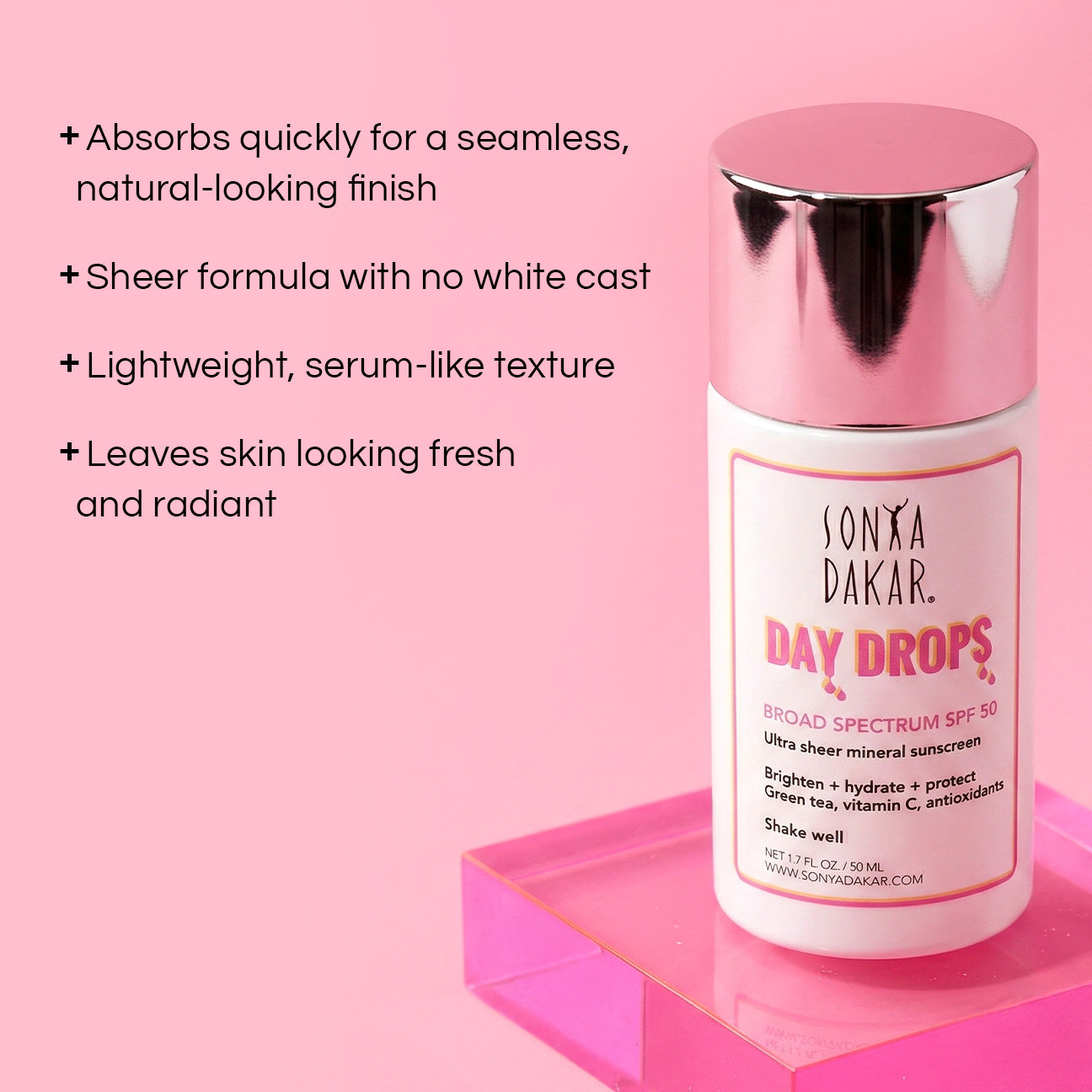 Day Drops is a lightweight sunscreen that feels like a serum and goes on with no white cast
