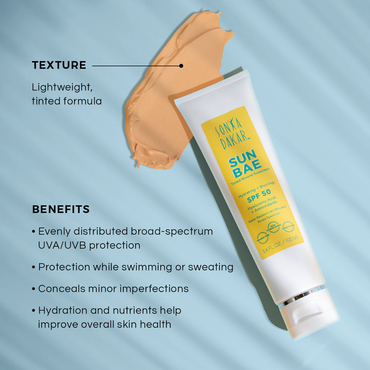 Sun Bae mineral sunscreen texture and benefits – sheer finish with broad-spectrum protection