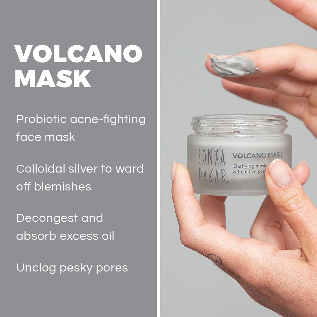 Volcano Mask benefits – decongests pores and kills acne-causing bacteria