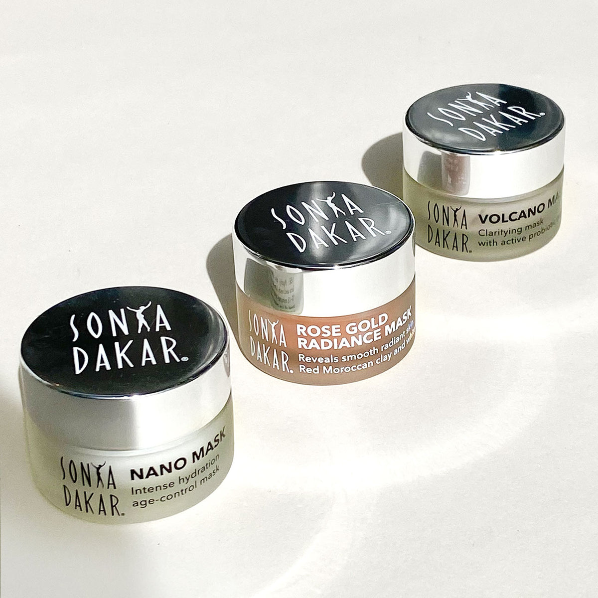 Sonya Dakar natural face masks trio for clarifying, refining, and deep hydration