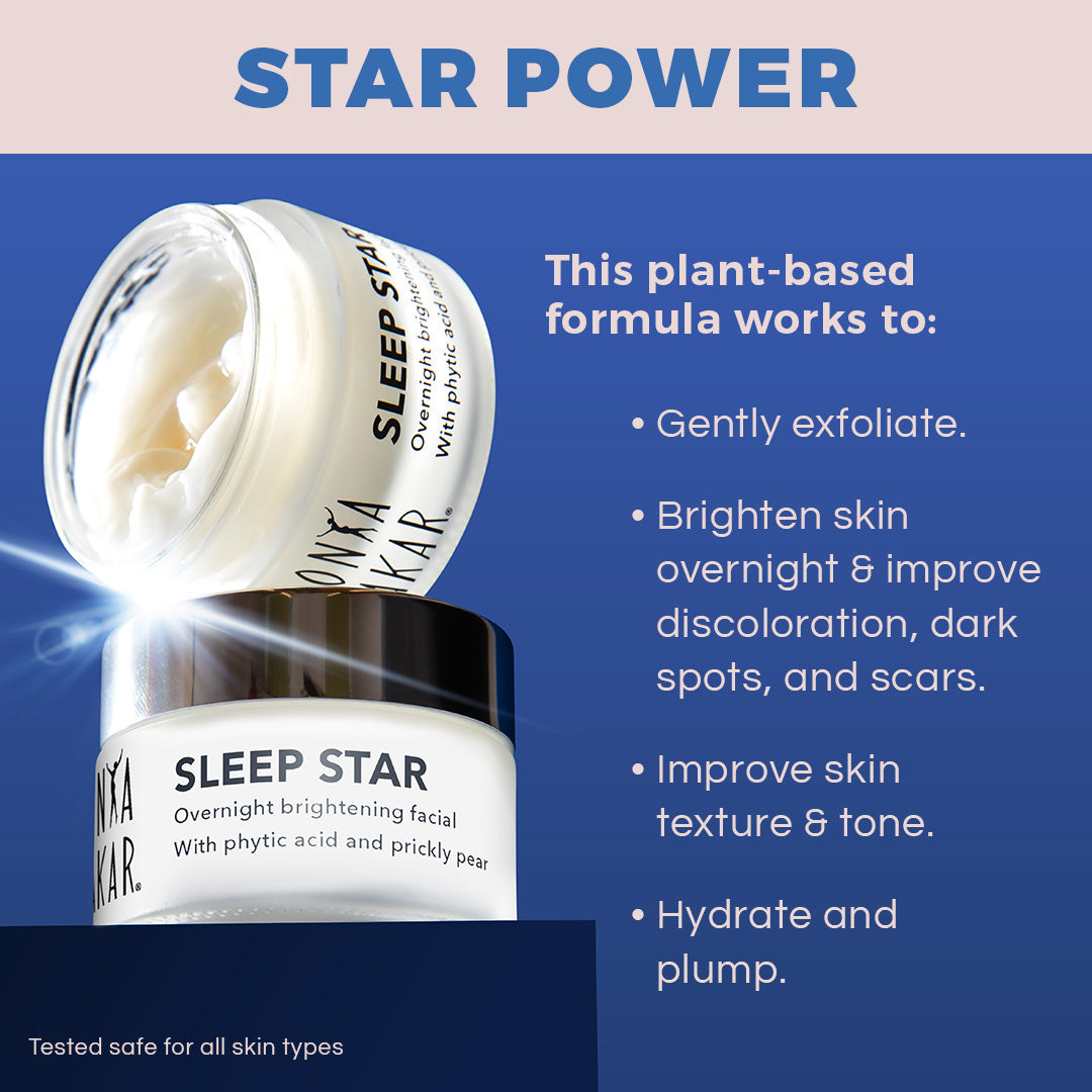 Sleep Star benefits – fades dark spots, refines texture, and boosts skin luminosity